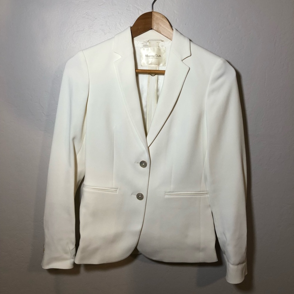 Massimo Dutti Slim Fit Blazer 2US White/Off-White